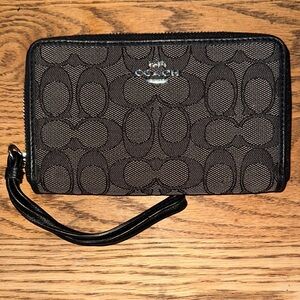Coach Black Signature Wristlet